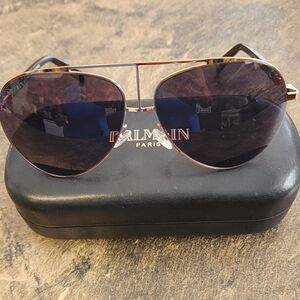 Brand new Balmain Gold and Black Aviator Sunglasses